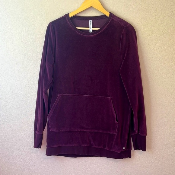 Fabletics crewneck sweater velour purple size large - Picture 2 of 11